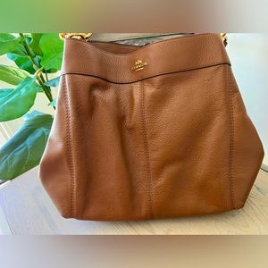 Coach Women’s Brown Lexi Pebbled Leather Shoulder Bag